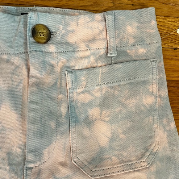 Anthropologie Maeve Tie Dye Wide Leg High Waist Cropped Pants NWT - Picture 4 of 6